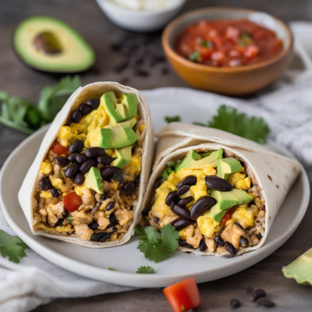 Breakfast Burritos with Beans and Salsa